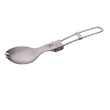 Timberbrother Titanium Folding Spork for Camping, Hiking, Fishing and Any Outdoor Activities