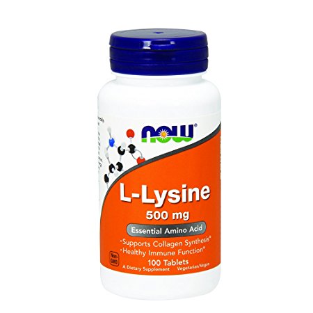 Now L-Lysine (500mg) Pharmaceutical Grade 100 tabs