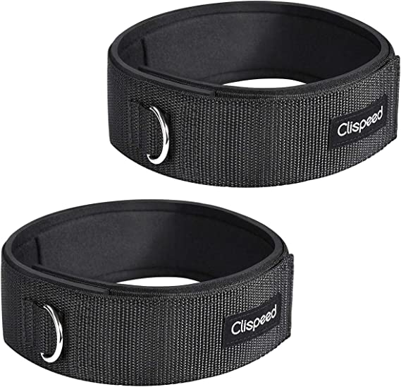 CLISPEED 2pcs Fitness Thigh Straps Padded D-Ring Ankle Strap Leg Cuffs for Gym Cable Machines Thigh Straps Fits Men&Women