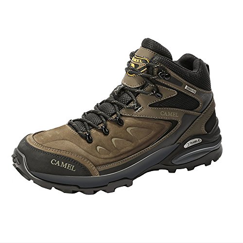 Camel Waterproof Hiking Shoes for Men Shockproof Non-Slip Leather Warm High-Top Outdoor Snow Lightweight Hiking Running Shoes