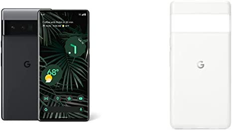 Google Pixel 6 Pro - 5G Android Phone - 128GB - Stormy Black with Google Pixel 6 Pro Case - Light Frost