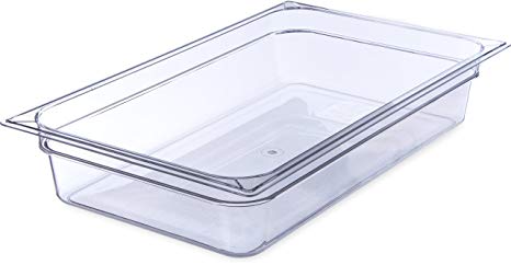 Carlisle 10201B07 StorPlus Full Size Polycarbonate Food Pan, 4" Deep, Clear