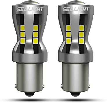 SEALIGHT 1156 LED Bulbs 1156 LED Backup Reverse Lights 6000K 3000LM Extremely Bright 1156 LED Tail Lights Turn Signal LED-1156 1141 1003 1073 BA15S LED Bulbs 2 Pcs