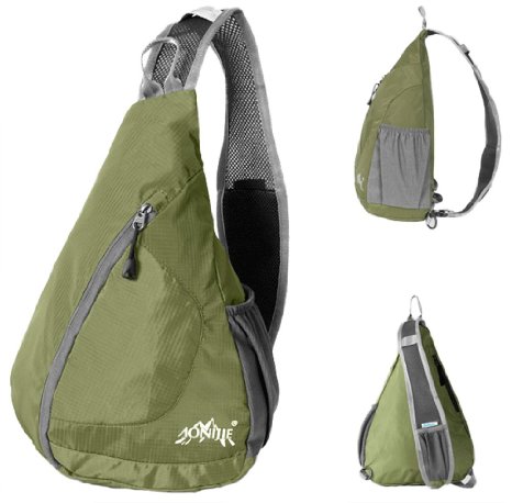 WATERFLY Packable Shoulder Backpack Sling Chest CrossBody Bag Cover Pack Rucksack for Bicycle Sport Hiking Travel Camping Bookbag Men Women