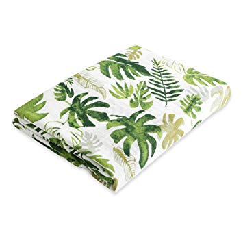 Jiquan Baby Muslin Swaddle Blankets for Boys and Girls, Organic Bamboo Swaddle Wrap Receiving Blankets, Super Soft, Breathable and Comfortable, Ideal Baby Shower Gift, 47 x 47 inches (Rainforest)