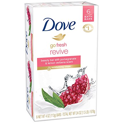 Dove go fresh Beauty Bar, Pomegranate and Lemon Verbena 4 oz, 6 Bar