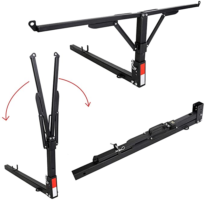 JMTAAT Foldable Pick Up Truck Bed Hitch Extender Extension Rack Canoe Boat Kayak Lumber w/Flag 400-Pound Capacity