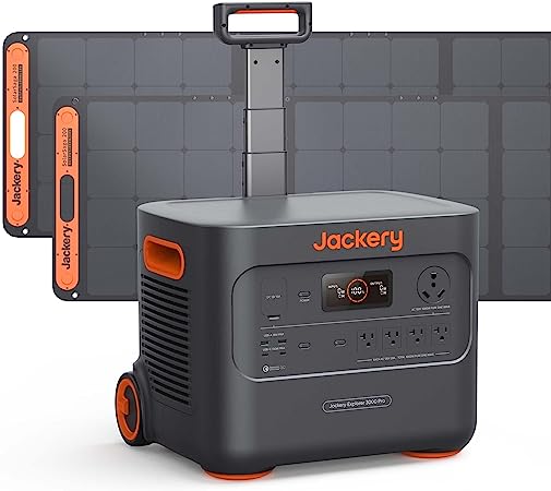 Jackery Solar Generator 3000 PRO 400W, 3024Wh Power Station with 2x200W Solar Panels, Fast Charging in 2.4 Hours, Intelligent BMS, 2xPD 100W Ports for RV Outdoor Camping & Power Outages