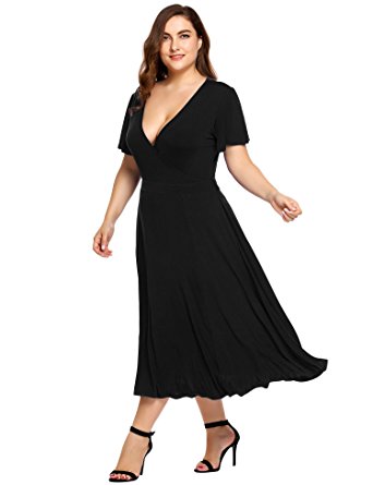 Plus Size Women's Midi Swing Bridesmaid Dresses Vintage Casual Evening Cocktail Party Outfit Club Dresses