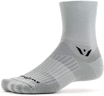 Swiftwick ASPIRE FOUR Trail Running, Cycling Crew Socks, Firm Compression Fit