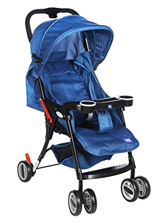 Mee Mee Compact Folding Baby Pram with Multiple Seating Position (Dark Blue)