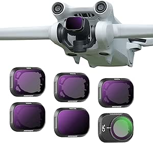 NEEWER Ensemble de Filtres ND Compatible avec DJI Mini 3/DJI Mini 3 Pro, Filtre à Densité Neutre Accessoires d'Objectifs de Drone avec Cadre en Plastique et Verre Optique HD Multicouche