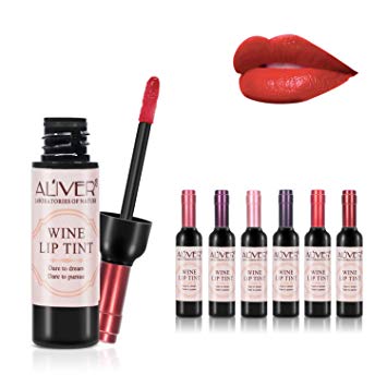6 Colors Wine Liquid Lipstick, Lady Long Lasting Make Up Gloss Matte Lip Tint Wine Bottle Cover, Matte Lip Gloss (wine lipgloss)