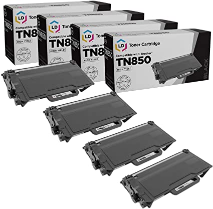 LD Compatible Toner Cartridge Replacement for Brother TN850 High Yield (Black, 4-Pack)