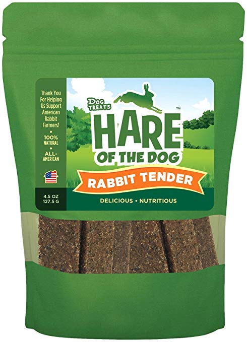 Hare Of The Dog 100% Rabbit, Tenders 4.5Oz - All Natural, Grain Free Dog Treat, Limited Ingredients, Usa Made