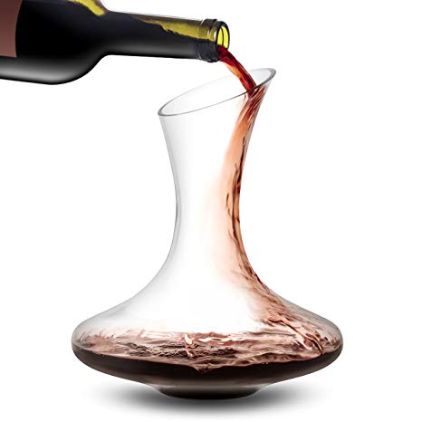 JoyJolt Lancia Wine Decanter Lead-free Crystal 100% Hand Blown Wine Aerator, Glass Red Wine Carafe 54oz, Red Wine Accessories, This Wine Decanters Are A Great Gift for Wine Lovers