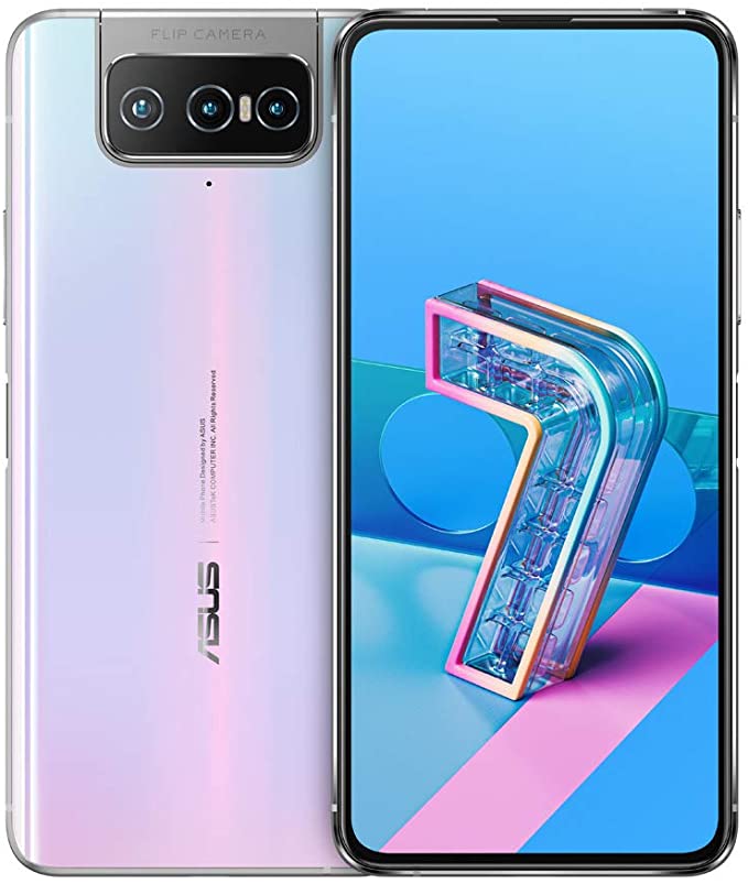 ASUS Zenfone 7 Pro ZS671KS Dual-SIM 256GB   8GB RAM Factory Unlocked 5G Smartphone (Pastel White) - International Version
