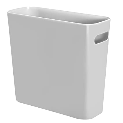 Youngever 1.5 Gallon Slim Trash Can, Plastic Garbage Container Bin, Small Trash Bin with Handles for Home Office, Living Room, Study Room, Kitchen, Bathroom (Grey)