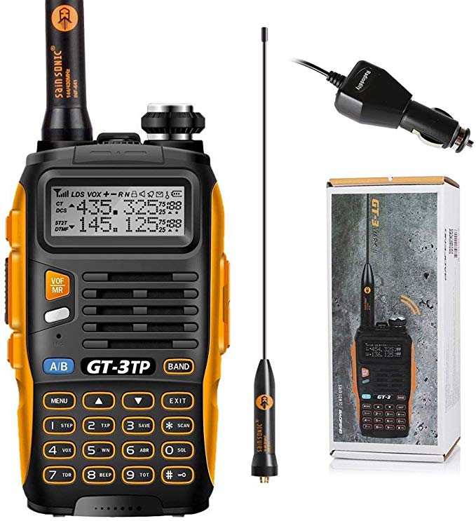 Baofeng GT-3TP Mark-III Walkie Talkie 8W/4W/1W UHF VHF 2 Way Radio Dual Band Handheld Transceiver with Car Charger and Antenna