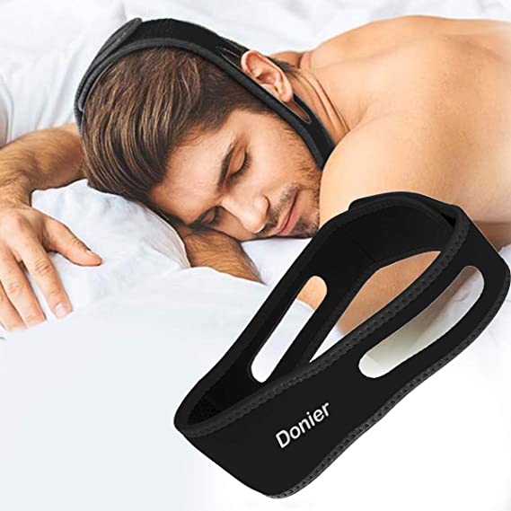 [2020 Newest] Anti Snoring Chin Strap, Comfortable Natural Snoring Solution Snore Stopper, Most Effective Anti Snoring Devices Stop Snoring Sleep Aid Snore Reducing Aids for Men-Black