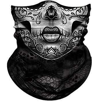 Obacle Skull Face Mask for Women Men Dust Wind UV Sun Protection Seamless Bandana Face Mask for Rave Festival Motorcycle Riding Biker Fishing Hunting Outdoor Running Tube Mask Multifunctional Headwear