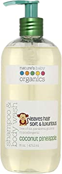 Nature's Baby Organics Baby 3-in-1 Shampoo, Body and Face Wash, Formulated Specifically for Problem and Sensitive Skin, Moisturizing pH Neutral Baby Shampoo With Organic Ingredients, No Sulfate or Paraben, Coconut Pineapple, 16 oz