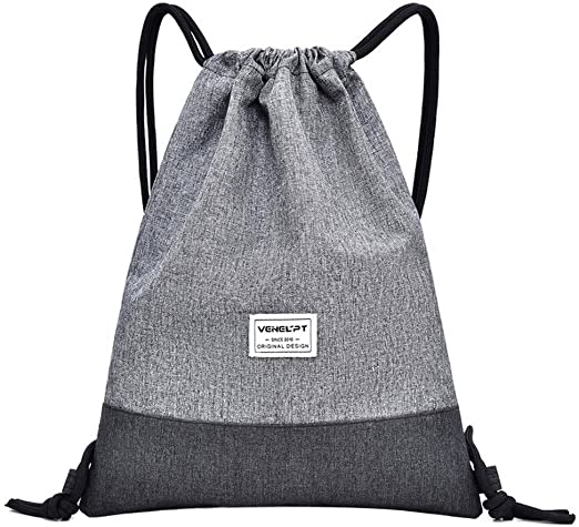 nuoshen Drawstring Sackpack Bag, Drawstring Gymsack Bag with Pocket Gym Sack Sports Bag Outdoor Exercise Running Swimming Backpack Unisex