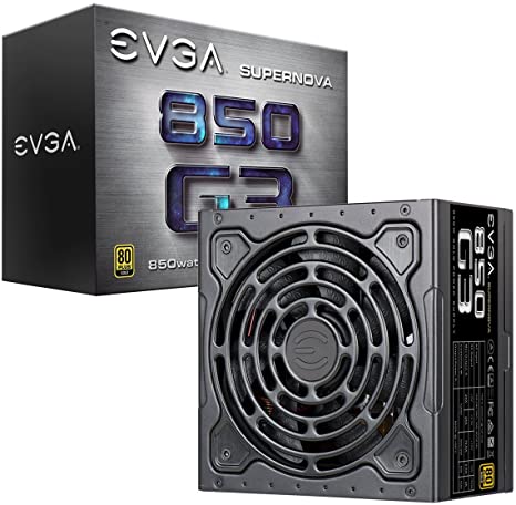 EVGA Supernova 850 G3, 80 Plus Gold 850W, Fully Modular, Eco Mode with New HDB Fan, 10 Year Warranty, Includes Power ON Self Tester, Compact 150mm Size, Power Supply 220-G3-0850-X1 (Renewed)