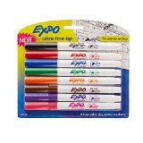 Expo Low-Odor Dry Erase Markers Ultra-Fine Tip 8-Pack Assorted Colors