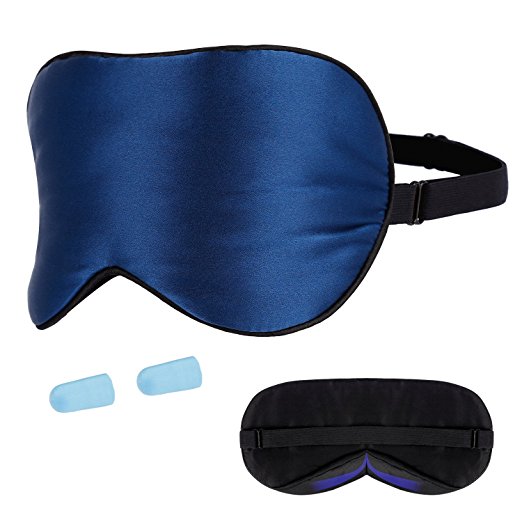 Andake Sleep Mask for Traveling, Nap or Yoga with Nose Wing for Blocking Out Lights Anytime or Anywhere. Natural Silk Eye Mask with Adjustable Strap to Fit Different Head Sizes – Men, Women or Kids