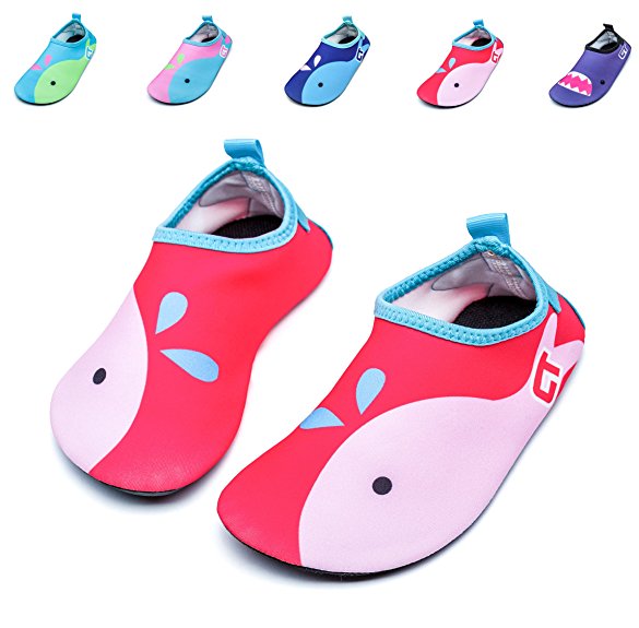 Fidus Kids Swim Water Shoes Barefoot Quick-Dry Skin Aqua Socks for Beach Pool Surf Yoga
