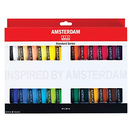 Amsterdam Royal Talens Acrylic Standard Tubes, 20ml-Tubes, Set of 24 (100516105)