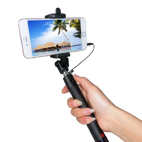 Selfie Stick, GIYA [Battery Free] Wired Selfie Stick for iPhone SE/6S/6S Plus/6/6 Plus/5S/ GalaxyS7/ Galaxy S7 Edge/ Nexus 6p/ LG G5 and More