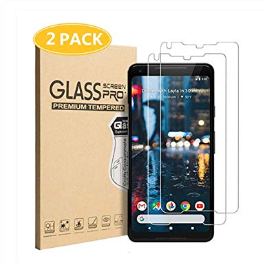 [2-Pack] SXPLI Compatible with Google Pixel 2 XL Glass Screen Protector，[Case Friendly][Anti-Scratch] [HD Anti-Bubble]-Clear