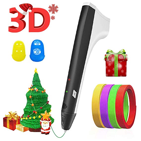 3D Printing Pen,SUNLU 3D Kids Pen Intelligent with PCL PLA Filament Refills Best Gift for Teens and Childs,Black Color