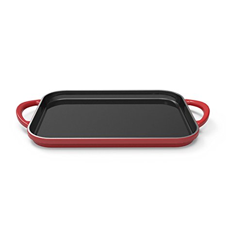 Nordic Ware Pro Cast Traditions Slim Griddle, 17", Cranberry