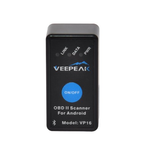Veepeak Mini OBD2 OBDII Scanner Bluetooth Diagnostic Adapter for Android with Power Switch Check Engine Light Code Reader Scan Tool