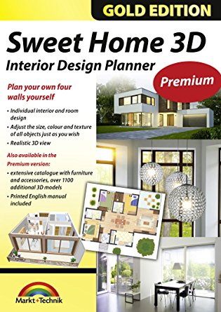 Sweet Home 3D Premium Edition - Interior Design Planner with an additional 1100 3D models and a printed manual, ideal for architects and planners - for Windows 10-8-7-Vista-XP & MAC