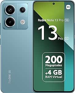 Xiaomi Redmi Note 13 Pro 5G - Smartphone de 8 256 GB, Pantalla de 6,67" AMOLED 1.5K 120Hz, Qualcomm Snapdragon 7 Gen 2, Triple cámara de hasta 200MP, Hypercharge 67W, Azul (Versión ES)