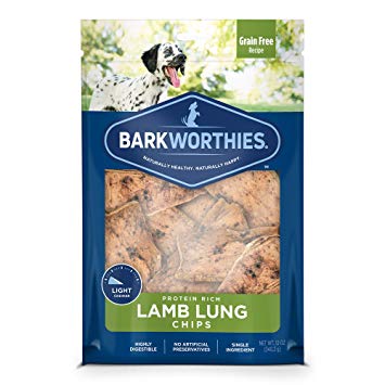 Barkworthies Pet Treat, 12-Ounce, Lamb Puffs