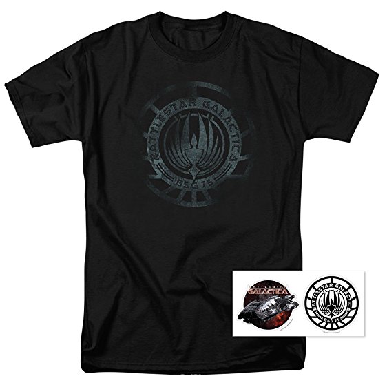 Battlestar Galatica Faded Logo T Shirt & Exclusive Stickers