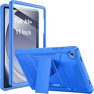 Soke Case for Samsung Galaxy Tab A9 Plus 2023, with Built-in Screen Protector and Kickstand, Rugged Full Body Protective Cover for Galaxy Tab A9  11 Inch Tablet [SM-X210/X216/X218],Klein Blue