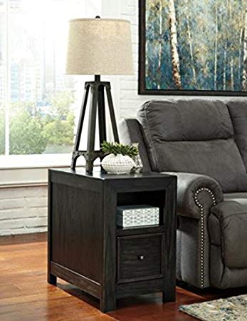 Sierra Sleep by Ashley Ashley Furniture Signature Design - Gavelston Chair Side/End Table, Rubbed Black