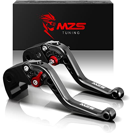 MZS CNC Brake Clutch Levers Set Short Compatible GROM MSX125 2014-22 | CBR500R CB500F CB500X 2013-2021 | CBR250R 11-13 | CBR300R CB300F/R 14-21 | CB400F/R 13-15 | CB125/F/R MONKEY Z125 2019-20 Black