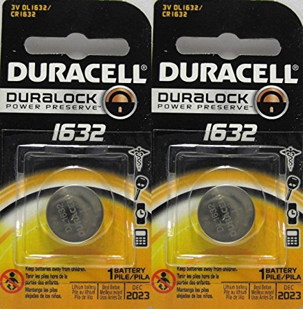 2 x 2 Duracell CR1632 1632 car remote batteries