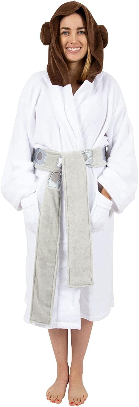 Star Wars Princess Leia Unisex Hooded Bathrobe for Adults | One Size Fits Most