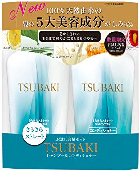 SHISEIDO TSUBAKI SMOOTH STRAIGHT SHAMPOO AND CONDITIONER TRIAL SET (315ml/10.6oz each)