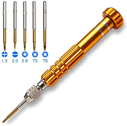 MMOBIEL 5-in-1 Multifunctional Small Magnetic Precision Pocket Mini Screw Driver Set for Eyeglass, Smartphone, Tablet, Watch, Repair Tool Kit