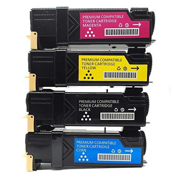 Compatible for Xerox Phaser 6500 High Yield Toner Cartridge Replacement for 6500, 6500/DN, 6500N and WorkCentre 6505 4 pack(Black Cyan Yellow Magenta)