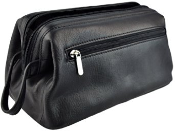 Royce Leather Colombian Vaquetta Cowhide Toiletry Bag